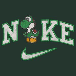 Nike Mario Bros Yoshi Embroidered Adult Unisex Crewneck Sweatshirt Video Gamer